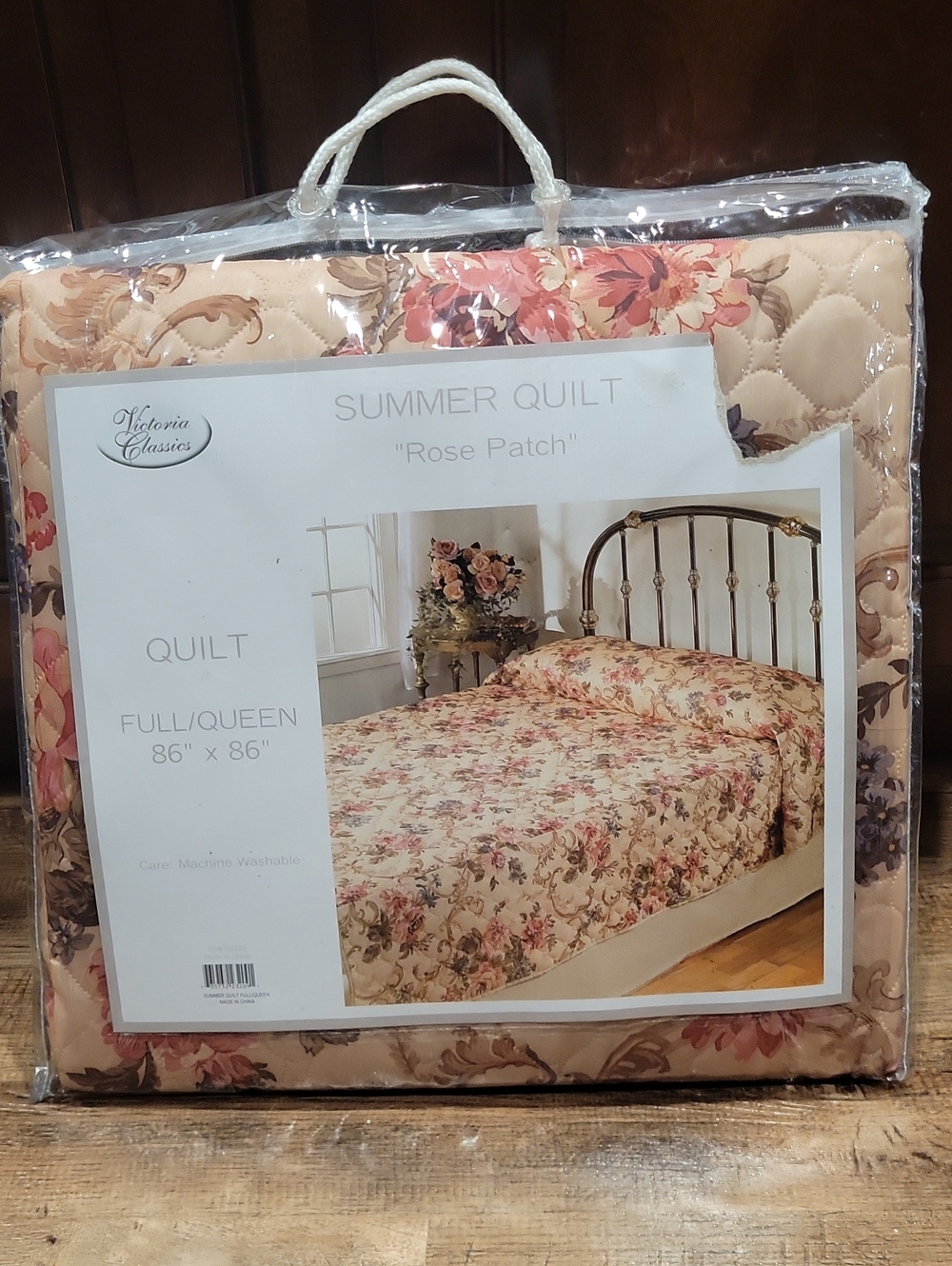Rose Patch Floral Summer Quilt - Beige & Pink